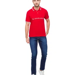Giordano Red Slim Fit Polo T-Shirt image 5