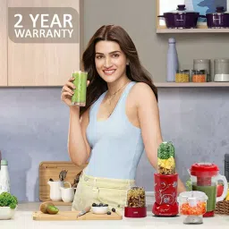 Wonderchef 400 W 22000 RPM Red Nutri-Blend Juicer Mixer Grinder (63152746) image 2