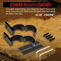 AllExtreme EXFLMB2 Black Fog Light Mounting Bracket with Rubber Insert for Car Jeep SUV and Off Road Vehicles image 2