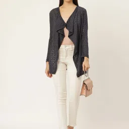 Belle Fille Navy Self Design Shrug image 1