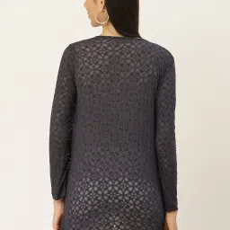 Belle Fille Navy Self Design Shrug image 2