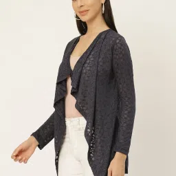 Belle Fille Navy Self Design Shrug image 3