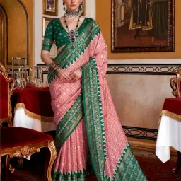 Elora Peach Soft Silk Printed Saree-picture-30
