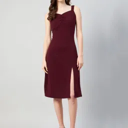 Carlton London Maroon Midi Dress image 1