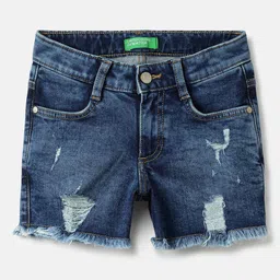 United Colors of Benetton Girls Regular Fit Mid-Rise Denim Shorts-picture-36