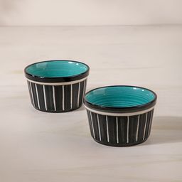 FREEDOM TREE Sativa 2-Pcs Green & Black Textured Ceramic Bakeware Set-picture-2