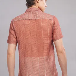 FABRIPPLE Men Modern Semi Sheer Printed Casual Shirt image 2