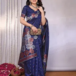 ROOP SUNDARI SAREES Ethnic Motifs Woven Design Zari Pure Silk Banarasi Saree-picture-24