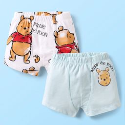 Babyoye Disney Cotton Knit Trunks with Winnie the Pooh Graphics Pack of 2 - Light Blue & White-picture-26