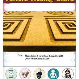 wissen Double Side Pattern Tracing Board With 2 Dummy Pencils - Brown image 2