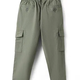 Pine Kids Cotton Woven Full Length Trousers - Olive Green image 2