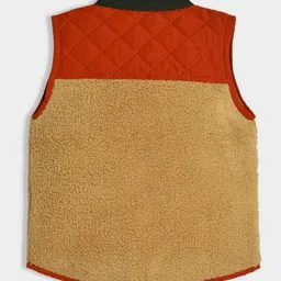 Mi Arcus Sleeveless Color Blocked Jacket  - Orange & Mustard image 5