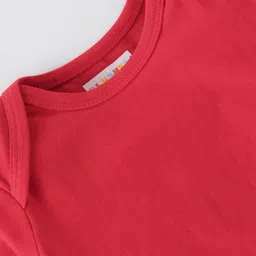 BLUSHES Christmas Theme 100% Cotton Half Sleeves My 1st Christmas Text Printed Onesie - Red image 5