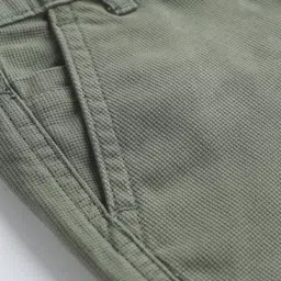 Pine Kids Cotton Woven Full Length Trousers - Olive Green image 4