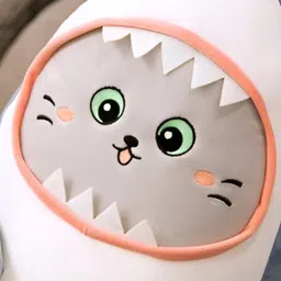 Tickles Cute Shark Cat Face Soft Stuffed Plush Toy for Kids Boys & Girls Birthday Gift (Color: Blue Size: Length 60 cm) image 4