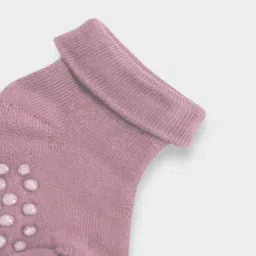 Mi Arcus Pack Of 2 Solid Anti Skid Socks - Pink & Mauve image 5