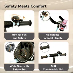 R for Rabbit Tiny Toes R20 Ace Tricycle with Parental Control & Safety Harness - Light Blue image 5