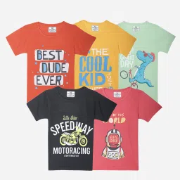Vimal Jonney Boys Multicolor Printed T-Shirt (Pack Of 5) image 1
