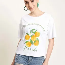 Bene Kleed White Cotton Graphic Print T-Shirt-picture-43