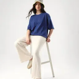 RAREISM Blue Cotton Graphic T-Shirt image 5