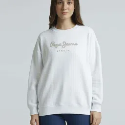 Pepe Jeans Optic White Embellished Sweatshirt image 1