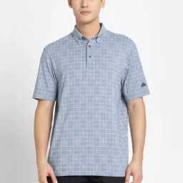 Adidas Blue Regular Fit Printed Sports Polo image 1