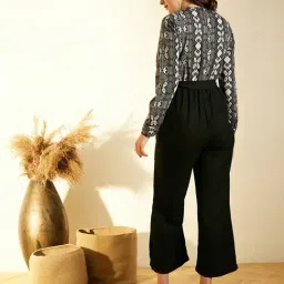 StyleStone Grey & Black Print Jumpsuit image 2
