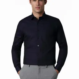 Louis Philippe Navy Slim Fit Texture Shirt image 1