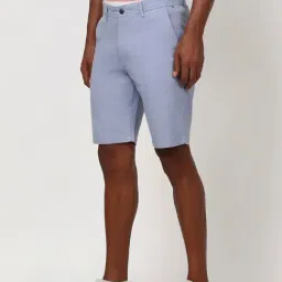 Peter England Blue Cotton Regular Fit Shorts image 3