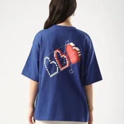 RAREISM Blue Cotton Graphic T-Shirt image 2