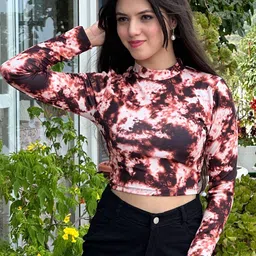 BAESD Women Printed Fitted Crop Top-image-6