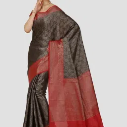 Banarasi Silk Works Black Cotton Woven Saree With Unstitched Blouse-image-78