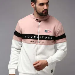 Showoff White Cotton Regular Fit Colour Block Sweatshirt-image-57