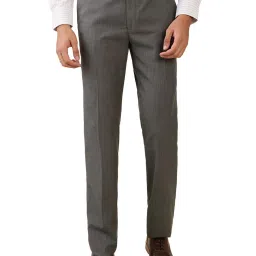 Park Avenue Dark Grey Polyviscose Slim Fit Formal Trosuers image 1