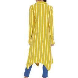 Hypernation Yellow & White Cotton Striped Shrug image 2