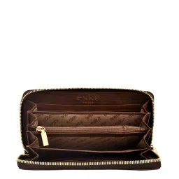 Eske Merc Brown Textured Zip Around Wallet for Women image 4