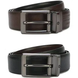 Louis Philippe Black & Brown Leather Reversible Belt for Men image 1