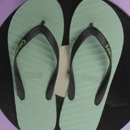 Chupps Men's Banana Leaf Black Flip Flops image 1