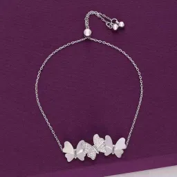 Kai Jewel Sterling Silver Zircon Studded Butterfly Bracelet image 1