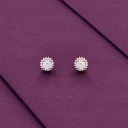 Kai Jewel Sterling Silver Rose Gold Mimalistic Solitaire Stud Earringd image 1
