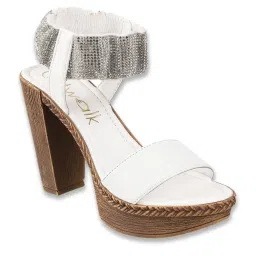 Catwalk Women's White Ankle Strap Sandals image 1