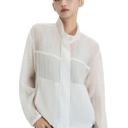 MIXXO Cream Linkle See-Through Regular Fit Jumper-picture-40