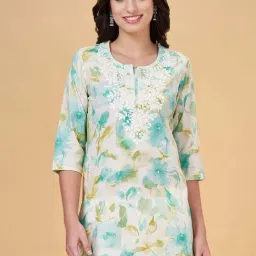 Rangmanch by Pantaloons Green Printed Straight Short Kurti-image-50