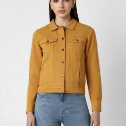 Van Heusen Yellow Cotton Plain Jacket image 1