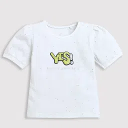 Tiny Girl White Knittend Cotton Designed Top image 1