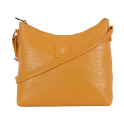 Baggit Yellow Textured Small Hobo Bag image 1