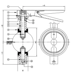 Leader 6 Inch, 150 mm Cast Iron Butterfly Valve CI 061B image 2