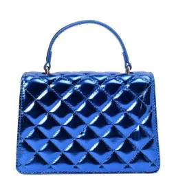 Lino Perros BlueQuilted Medium Satchel Handbag image 4