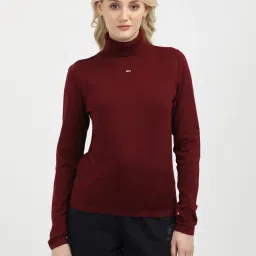 TOMMY HILFIGER Maroon Slim Fit Pullover image 1