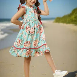 TeenTrums Floral Print with Pom-Pom Detail Fit & Flare Dress-picture-38